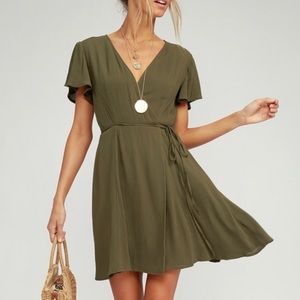 Lulus Green Wrap Dress